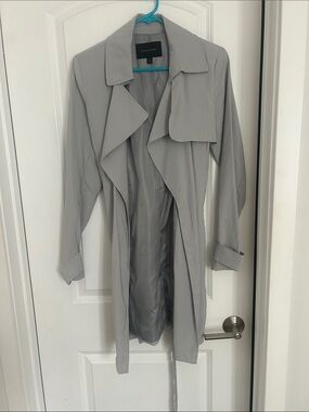Banana Republic Light Gray/Blue Waterfall Trench Coat